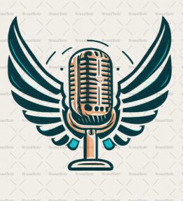 Retro Mikrofon mit Flügeln